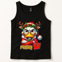 Funny Merry Af Sarcastic Grumpy Duck Christmas Tank Top