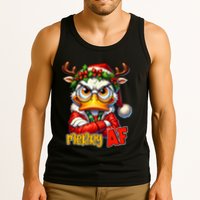 Funny Merry Af Sarcastic Grumpy Duck Christmas Tank Top