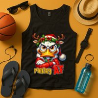 Funny Merry Af Sarcastic Grumpy Duck Christmas Tank Top