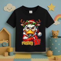 Funny Merry Af Sarcastic Grumpy Duck Christmas Toddler T-Shirt