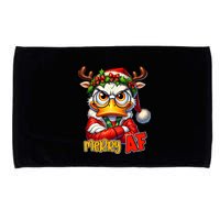 Funny Merry Af Sarcastic Grumpy Duck Christmas Microfiber Hand Towel