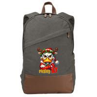 Funny Merry Af Sarcastic Grumpy Duck Christmas Cotton Canvas Backpack