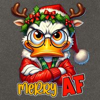 Funny Merry Af Sarcastic Grumpy Duck Christmas Cotton Canvas Backpack