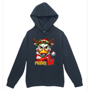 Funny Merry Af Sarcastic Grumpy Duck Christmas Urban Pullover Hoodie