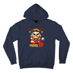 Funny Merry Af Sarcastic Grumpy Duck Christmas Tall Hoodie