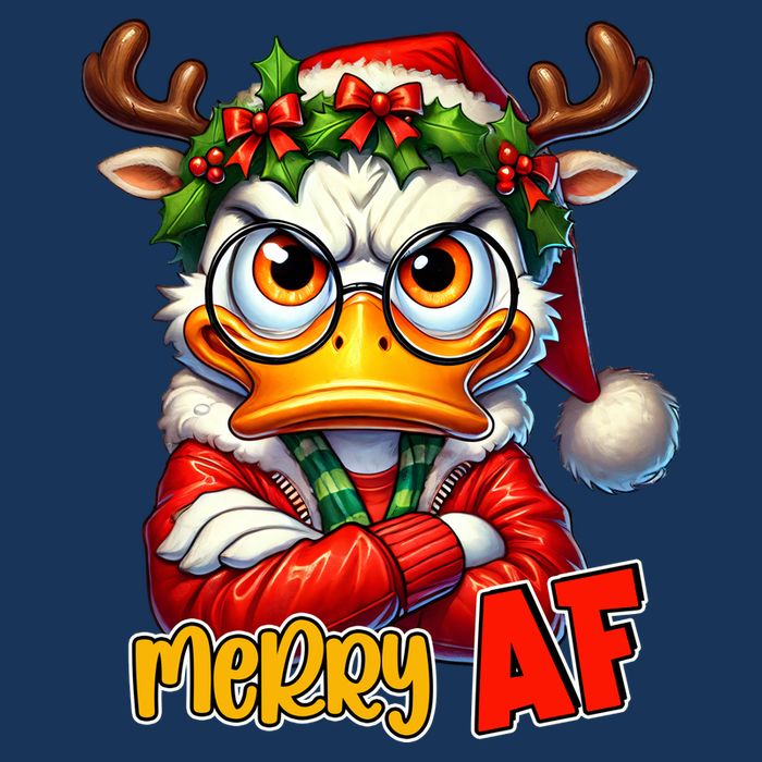 Funny Merry Af Sarcastic Grumpy Duck Christmas Infant Baby Jersey Bodysuit
