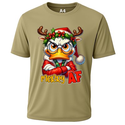 Funny Merry Af Sarcastic Grumpy Duck Christmas Performance Shirt