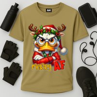 Funny Merry Af Sarcastic Grumpy Duck Christmas Performance Shirt