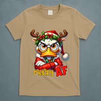 Funny Merry Af Sarcastic Grumpy Duck Christmas T-Shirt