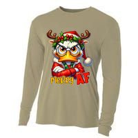 Funny Merry Af Sarcastic Grumpy Duck Christmas Cooling Performance Long Sleeve Crew