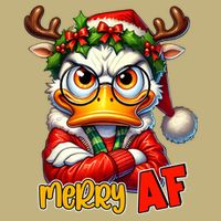 Funny Merry Af Sarcastic Grumpy Duck Christmas Cooling Performance Long Sleeve Crew