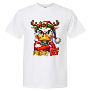 Funny Merry Af Sarcastic Grumpy Duck Christmas Garment-Dyed Heavyweight T-Shirt