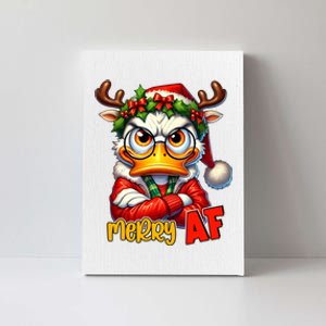 Funny Merry Af Sarcastic Grumpy Duck Christmas Canvas