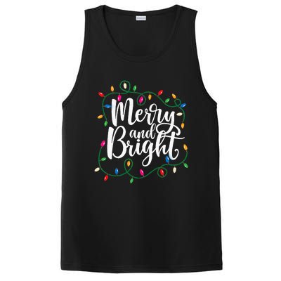 Funny Merry And Bright Christmas Lights Xmas Holiday PosiCharge Competitor Tank