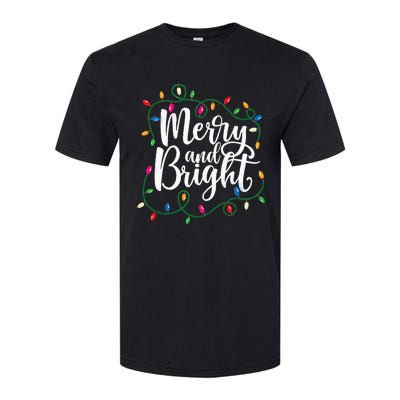 Funny Merry And Bright Christmas Lights Xmas Holiday Softstyle CVC T-Shirt