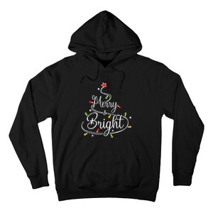 Funny Merry And Bright Christmas Lights Xmas Holiday Hoodie