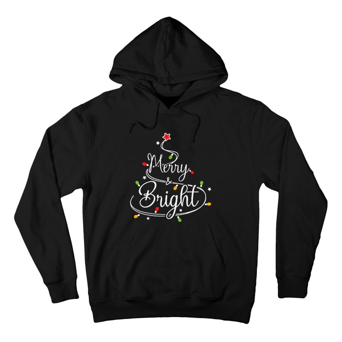 Funny Merry And Bright Christmas Lights Xmas Holiday Hoodie