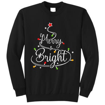 Funny Merry And Bright Christmas Lights Xmas Holiday Sweatshirt