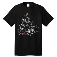 Funny Merry And Bright Christmas Lights Xmas Holiday Tall T-Shirt