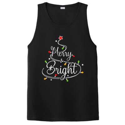 Funny Merry And Bright Christmas Lights Xmas Holiday PosiCharge Competitor Tank