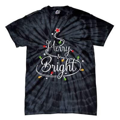 Funny Merry And Bright Christmas Lights Xmas Holiday Tie-Dye T-Shirt