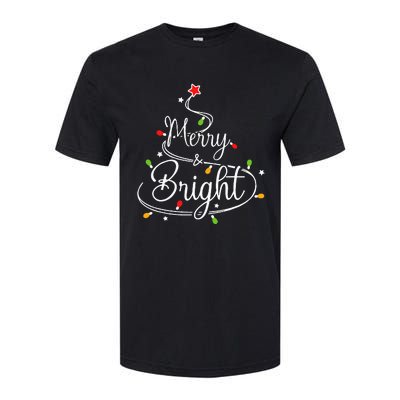 Funny Merry And Bright Christmas Lights Xmas Holiday Softstyle CVC T-Shirt