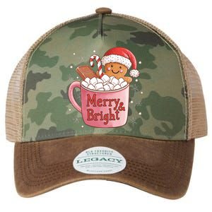 Funny Merry And Bright Christmas Gingerbread Man Hot Cocoa Legacy Tie Dye Trucker Hat