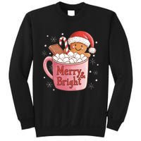 Funny Merry And Bright Christmas Gingerbread Man Hot Cocoa Sweatshirt