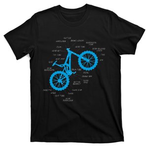 Fully Mtb Anatomy Mountain Bike Parts Cross Cycling T-Shirt