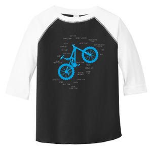 Fully Mtb Anatomy Mountain Bike Parts Cross Cycling Toddler Fine Jersey T-Shirt