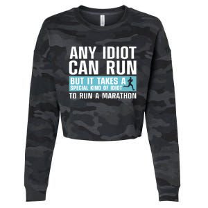 Funny Marathon Art For Men Women Marathoner Running Finisher Cropped Pullover Crew