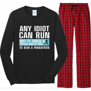 Funny Marathon Art For Men Women Marathoner Running Finisher Long Sleeve Pajama Set