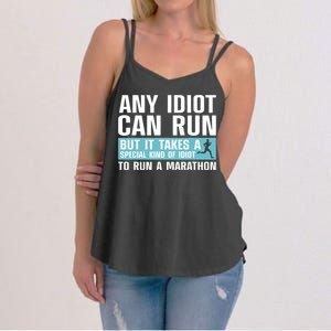 Funny Marathon Art For Men Women Marathoner Running Finisher Women's Strappy Tank