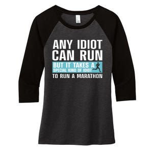 Funny Marathon Art For Men Women Marathoner Running Finisher Women's Tri-Blend 3/4-Sleeve Raglan Shirt