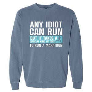 Funny Marathon Art For Men Women Marathoner Running Finisher Garment-Dyed Sweatshirt