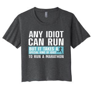 Funny Marathon Art For Men Women Marathoner Running Finisher Women's Crop Top Tee