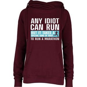 Funny Marathon Art For Men Women Marathoner Running Finisher Womens Funnel Neck Pullover Hood