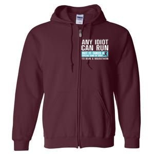 Funny Marathon Art For Men Women Marathoner Running Finisher Full Zip Hoodie