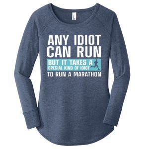 Funny Marathon Art For Men Women Marathoner Running Finisher Women's Perfect Tri Tunic Long Sleeve Shirt