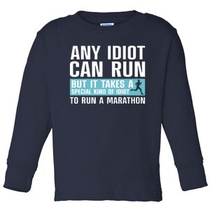 Funny Marathon Art For Men Women Marathoner Running Finisher Toddler Long Sleeve Shirt