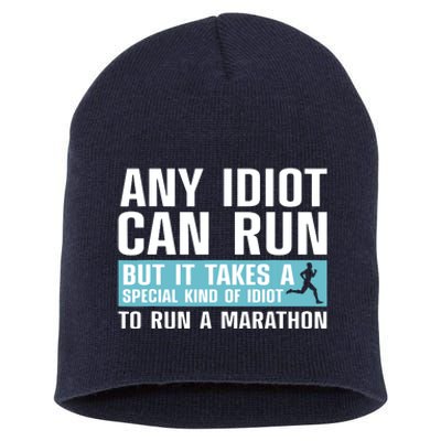 Funny Marathon Art For Men Women Marathoner Running Finisher Short Acrylic Beanie