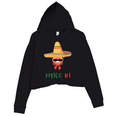 Funny Mexican Amigo 1 Group Matching DIY Halloween Costume Crop Fleece Hoodie