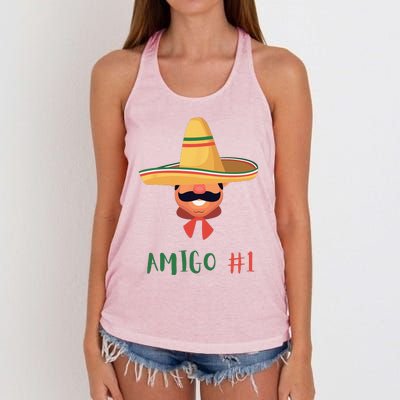 Funny Mexican Amigo 1 Group Matching DIY Halloween Costume Women's Knotted Racerback Tank