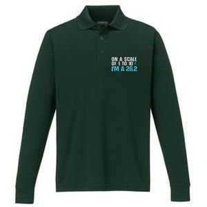 Funny Marathon Art Men Women Marathon Finisher 262 Running Performance Long Sleeve Polo