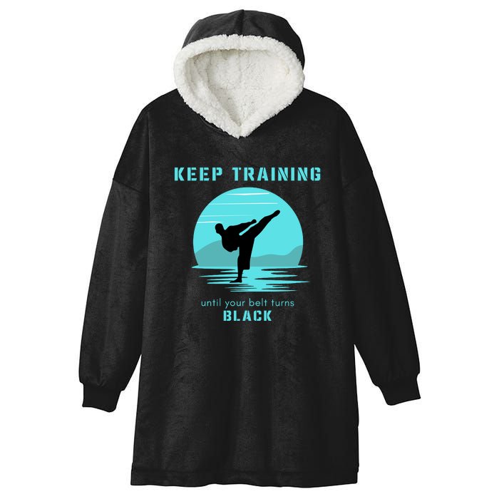 Funny Martial Arts Workout Gift Karate Hooded Wearable Blanket