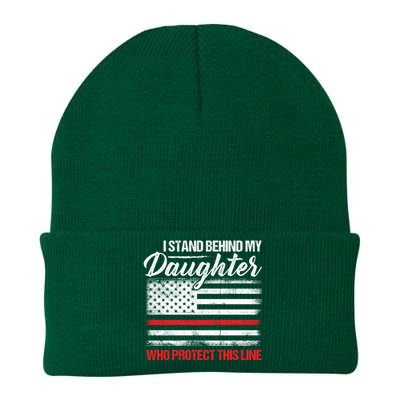 FirefighterS Mom And Dad Quote Fire Usa Flag Design Gift Knit Cap Winter Beanie