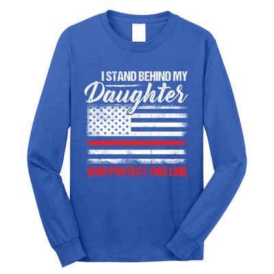 FirefighterS Mom And Dad Quote Fire Usa Flag Design Gift Long Sleeve Shirt