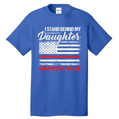 FirefighterS Mom And Dad Quote Fire Usa Flag Design Gift Tall T-Shirt