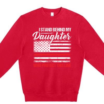 FirefighterS Mom And Dad Quote Fire Usa Flag Design Gift Premium Crewneck Sweatshirt