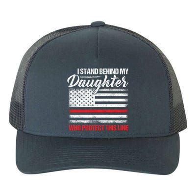 FirefighterS Mom And Dad Quote Fire Usa Flag Design Gift Yupoong Adult 5-Panel Trucker Hat